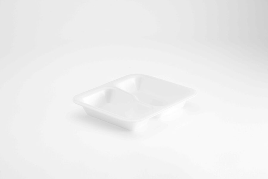 BAC A MENU RECTANGULAIRE 2 COMP XPS BLANC (613)