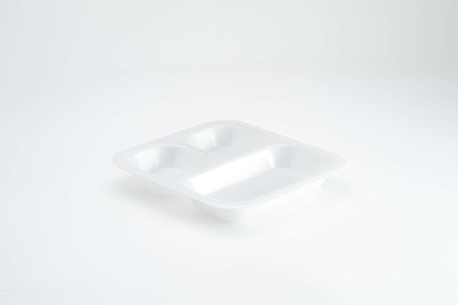 BAC A MENU RECTANGULAIRE 3 COMP XPS BLANC (615)