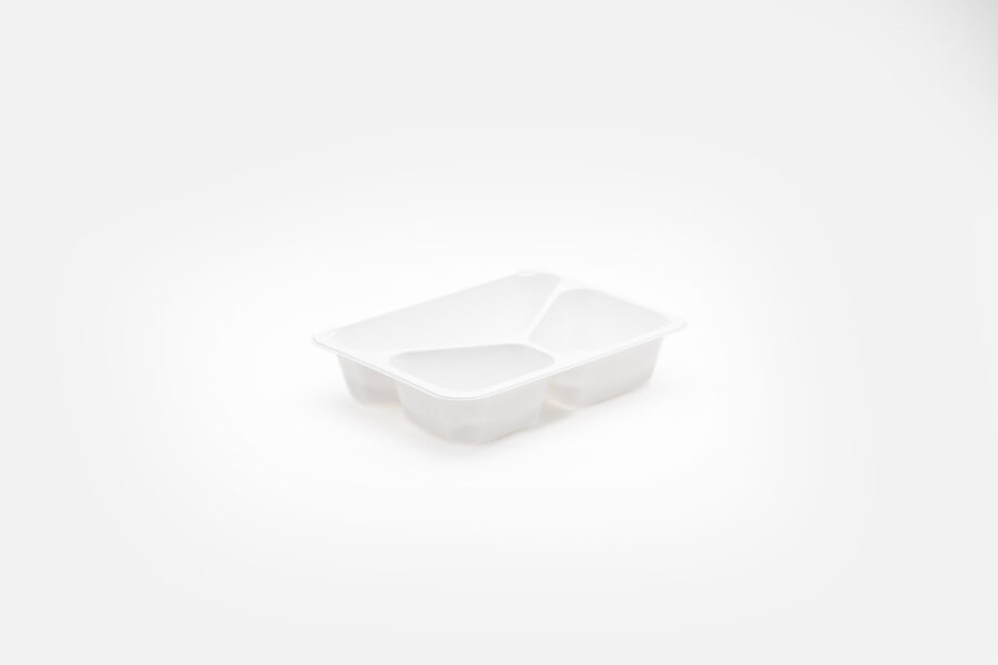 BAC A MENU RECTANGULAIRE 3 COMP. H45 RPP BLANC